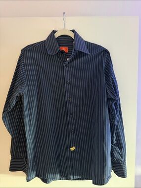 Ted Baker Men's Navy Pinstripe Dress Shirt